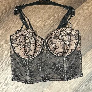 34D Victoria’s Secret Black Lace Corset Bra